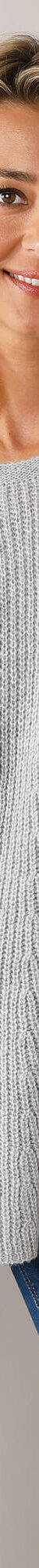 Pull évasé, maille anglaise toucher doux (gris chiné) Pull évasé, maille anglaise toucher doux (gris chiné)